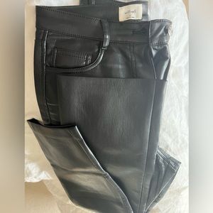 Aritzia Wilfred, vegan leather pants, high waisted black